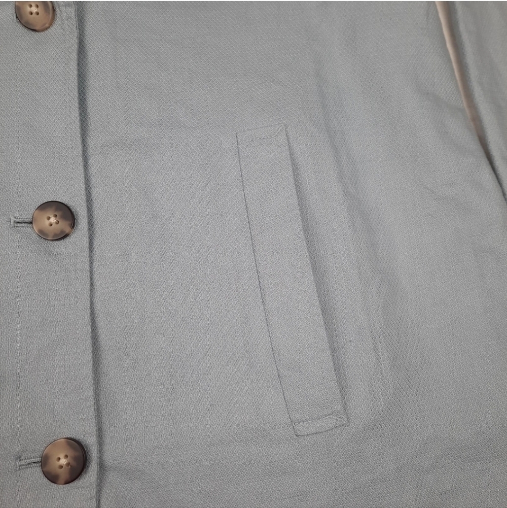 NWT J. Jill Linen Cotton Lightweight Peacoat Blazer Dusty Blue Size 2XL Breeze - Picture 7 of 10
